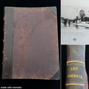 The Art Journal 1882 Antique Book Plate Engraving James McNeill Whistler Leather